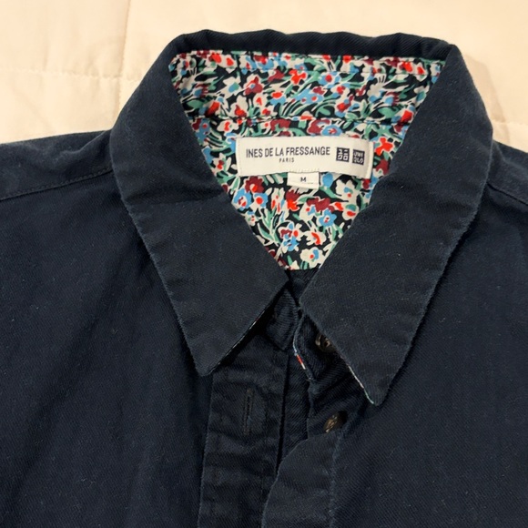 Uniqlo x ines de la fressange navy blue shirt - Picture 2 of 5